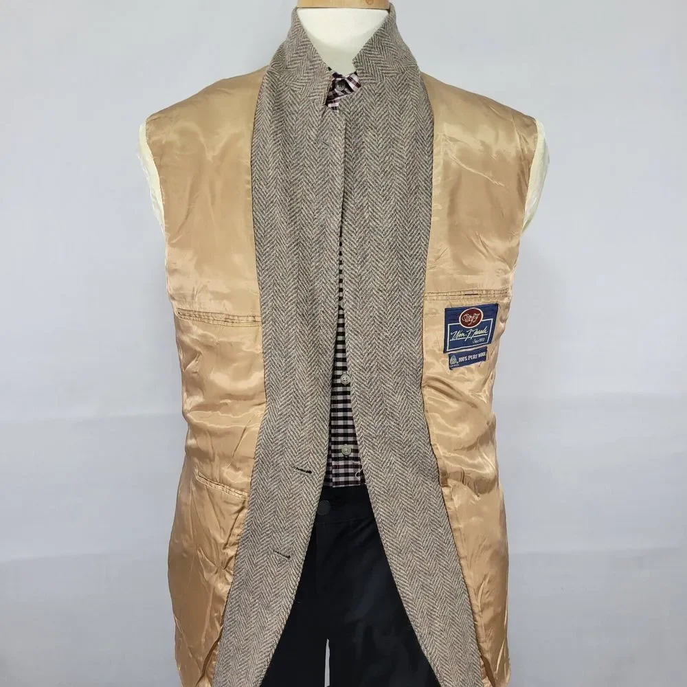 VTG Farah Men's Tweed‎ Sport Coat Blazer Two Button Herringbone Wool Size 42L
